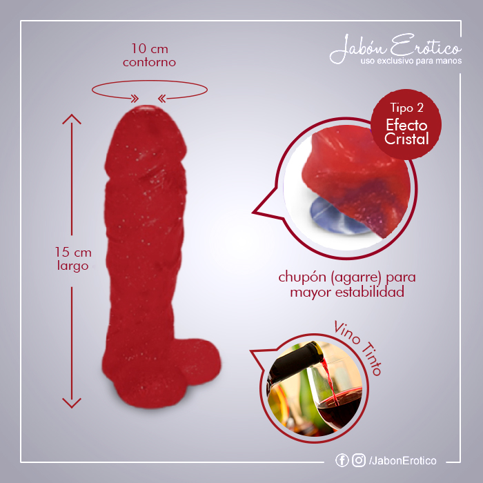 Jabón Erótico 15cm - Vino Tinto